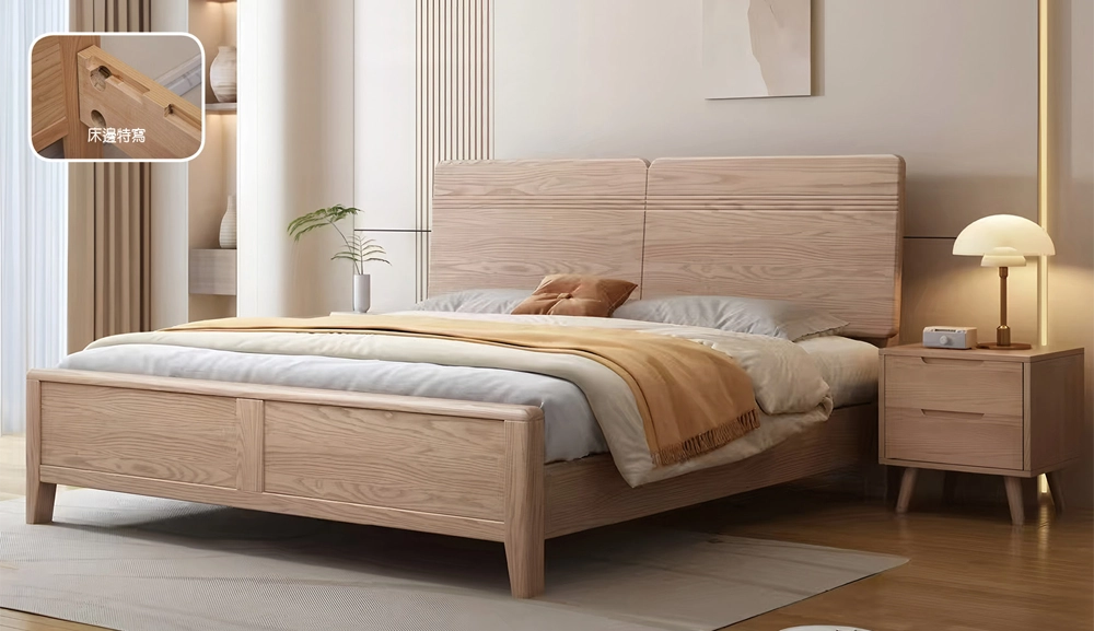 A06橡膠木實木床頭櫃