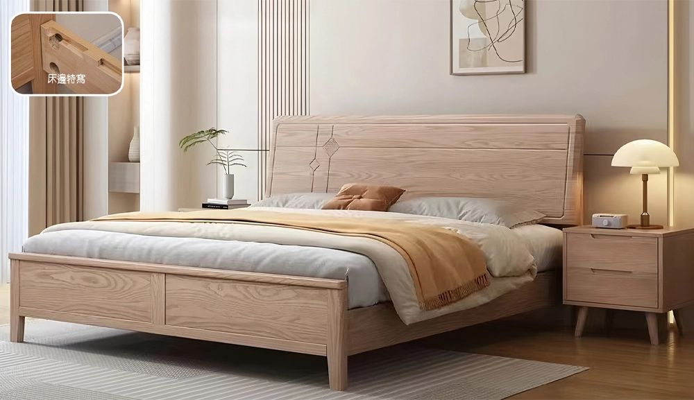 A06橡膠木實木床頭櫃