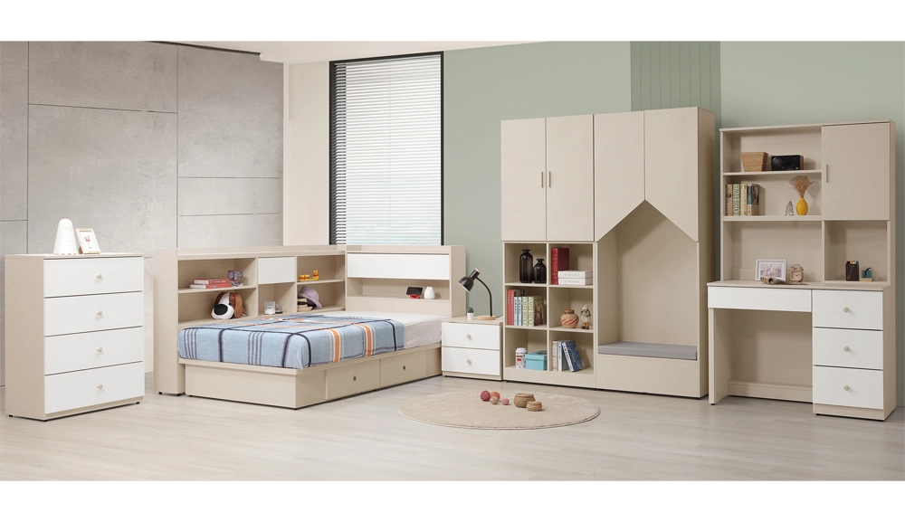 妮娜奶油風奶茶色3.5尺書桌(全組)