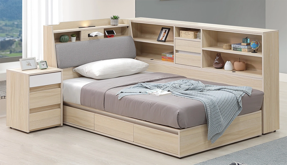 白楓木3.5尺床組(含床邊櫃)