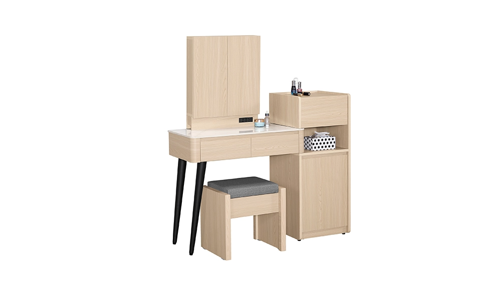 艾維斯2.7尺岩板伸縮化妝台(全組)(木門)