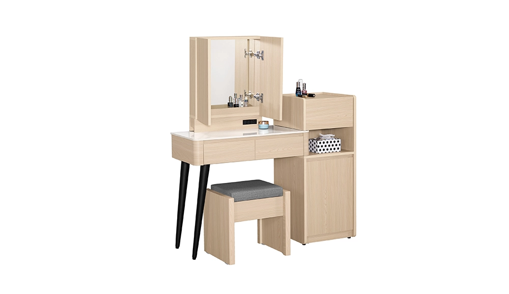 艾維斯2.7尺岩板伸縮化妝台(全組)(木門)