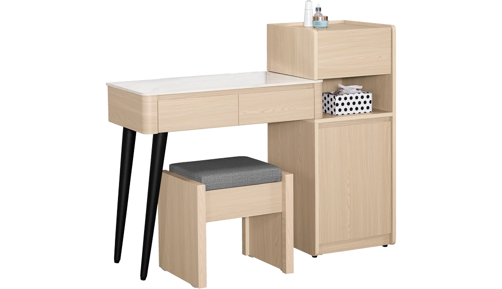 艾維斯2.7尺岩板伸縮化妝台(全組)(鏡台)