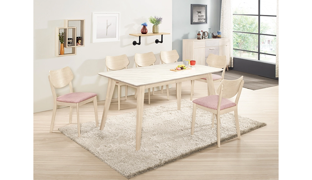 露艾琳原石餐桌(洗白色)