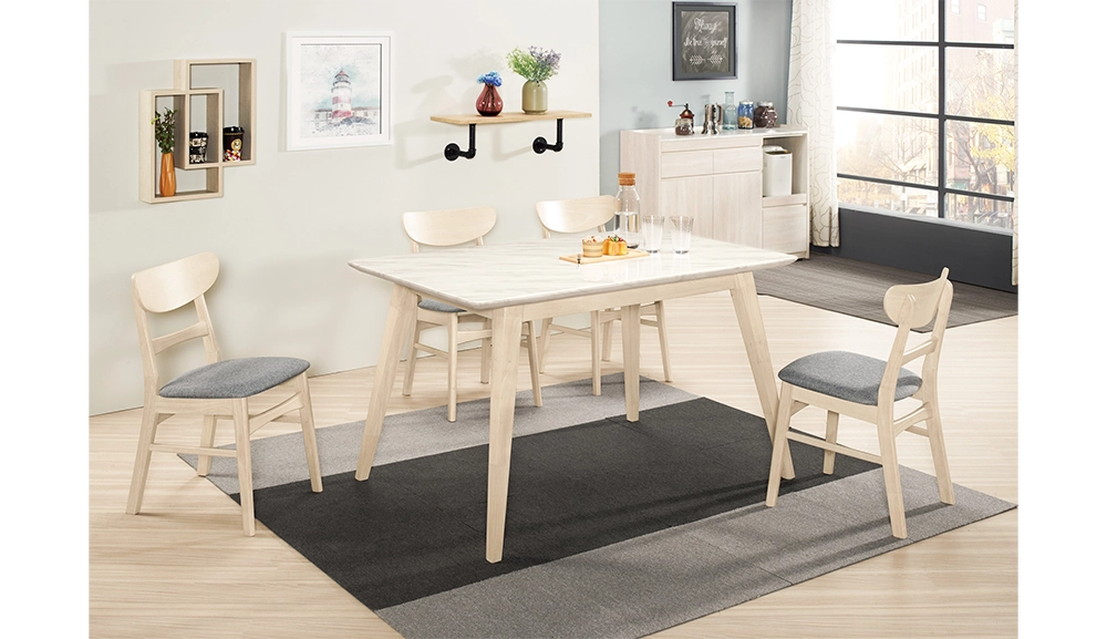 露艾琳原石餐桌(洗白色)