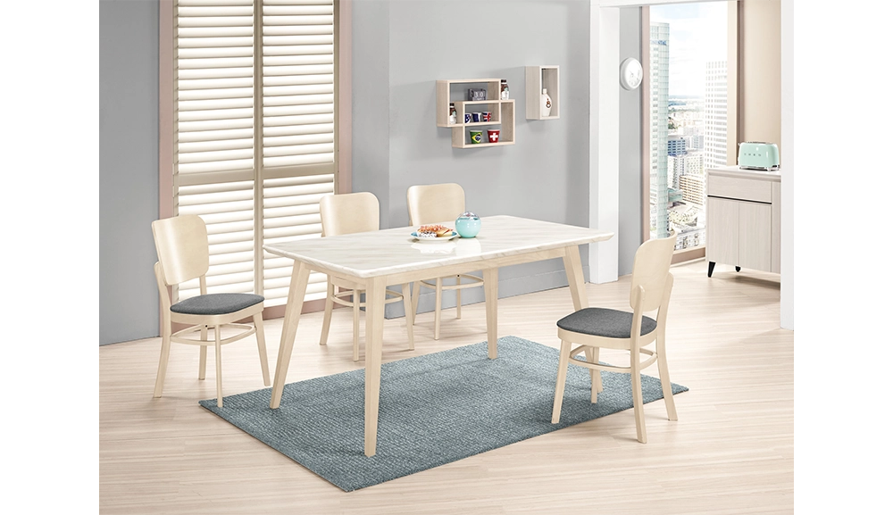 露艾琳原石餐桌(洗白色)