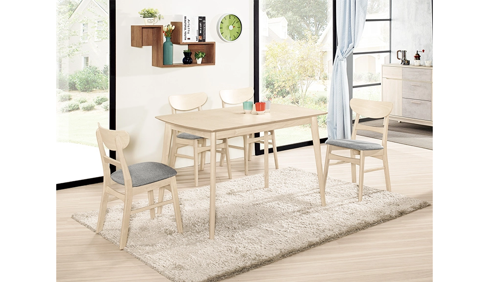 本尼娜5尺多功能蝴蝶餐桌(洗白色)