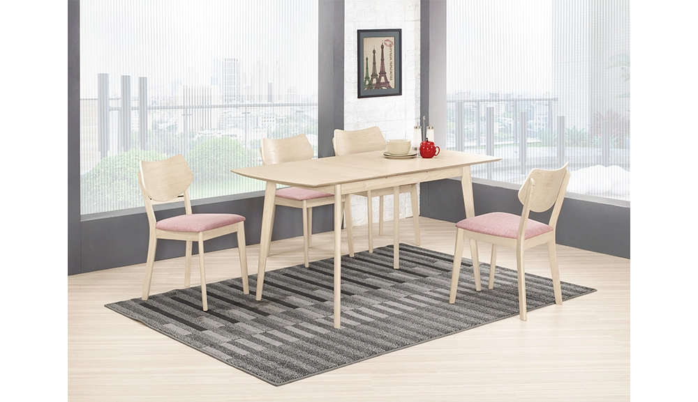 本尼娜5尺多功能蝴蝶餐桌(洗白色)