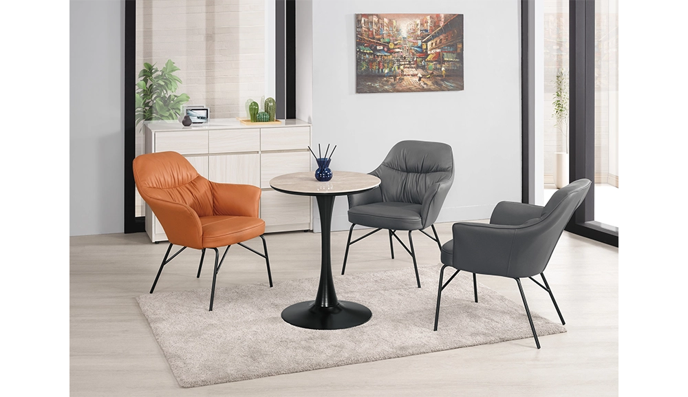 希曼2尺岩板休閒圓桌