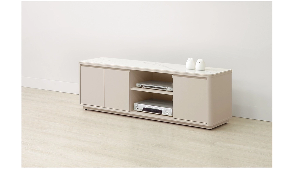 奶油風岩板電視櫃