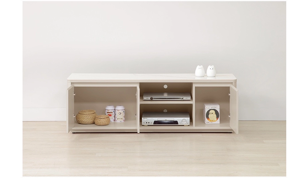 奶油風岩板電視櫃