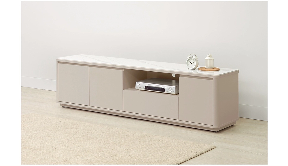 奶油風岩板電視櫃