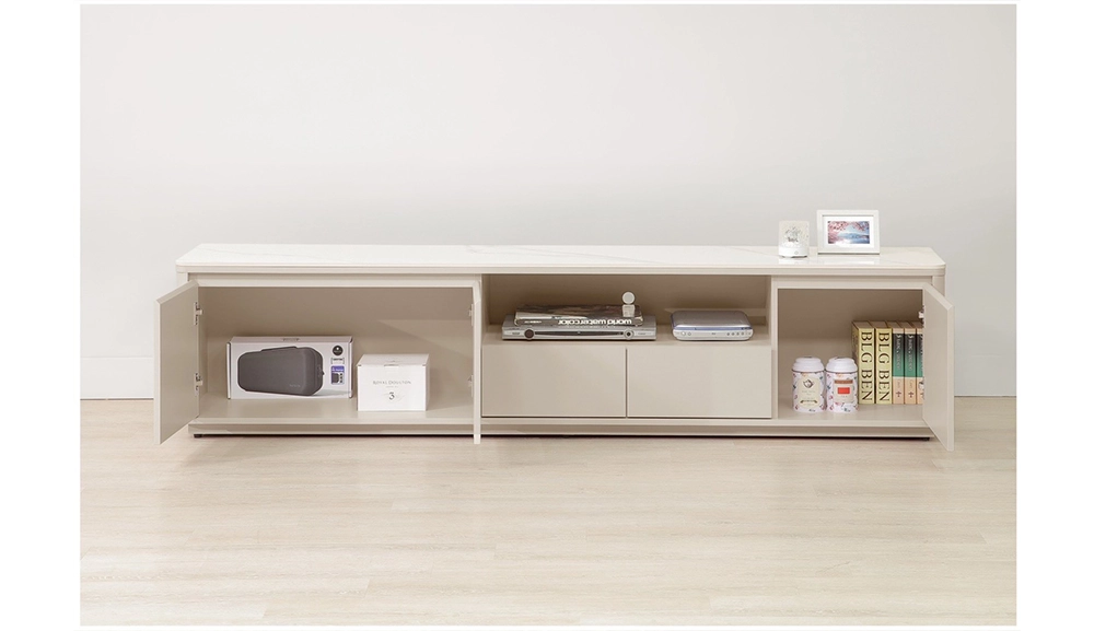 奶油風岩板電視櫃