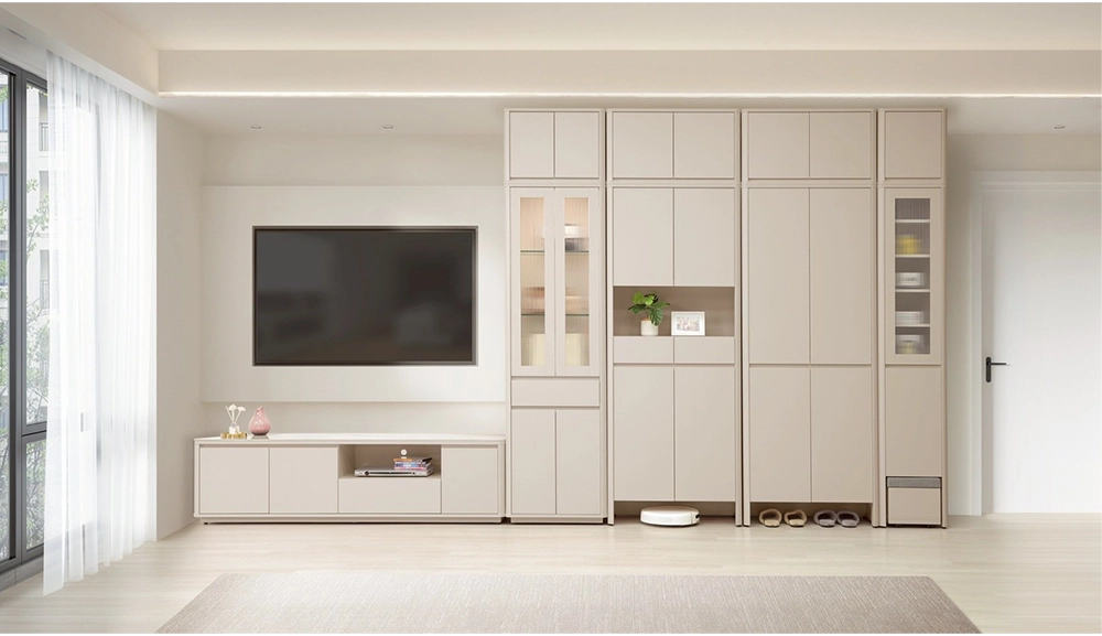 奶油風岩板電視櫃