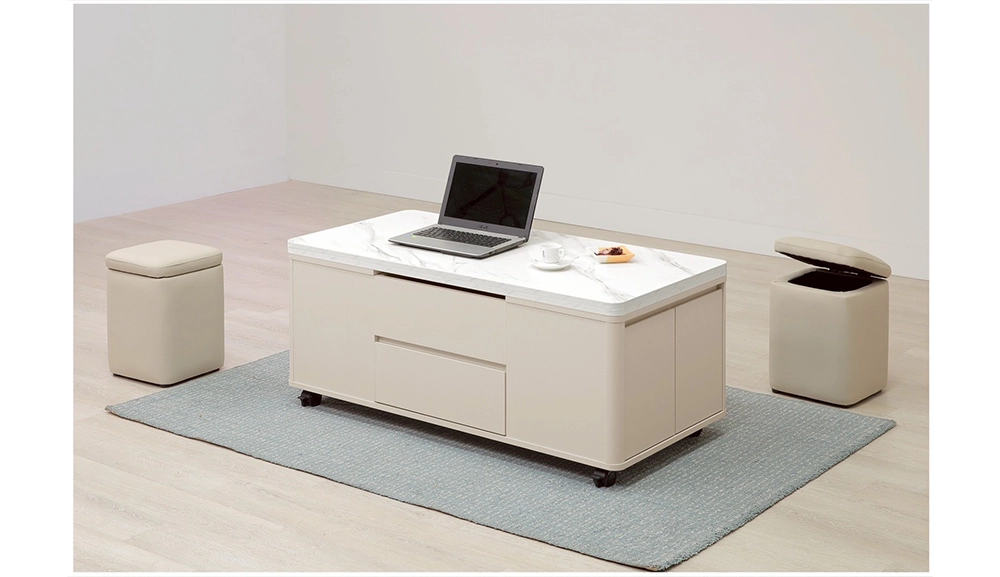 奶油風升降大茶几