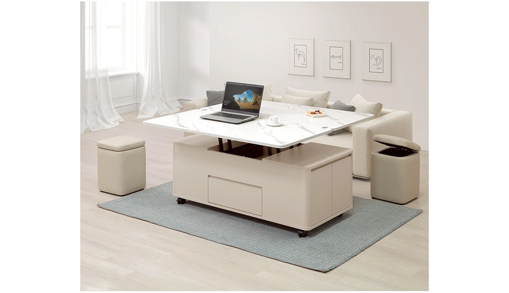 奶油風升降大茶几