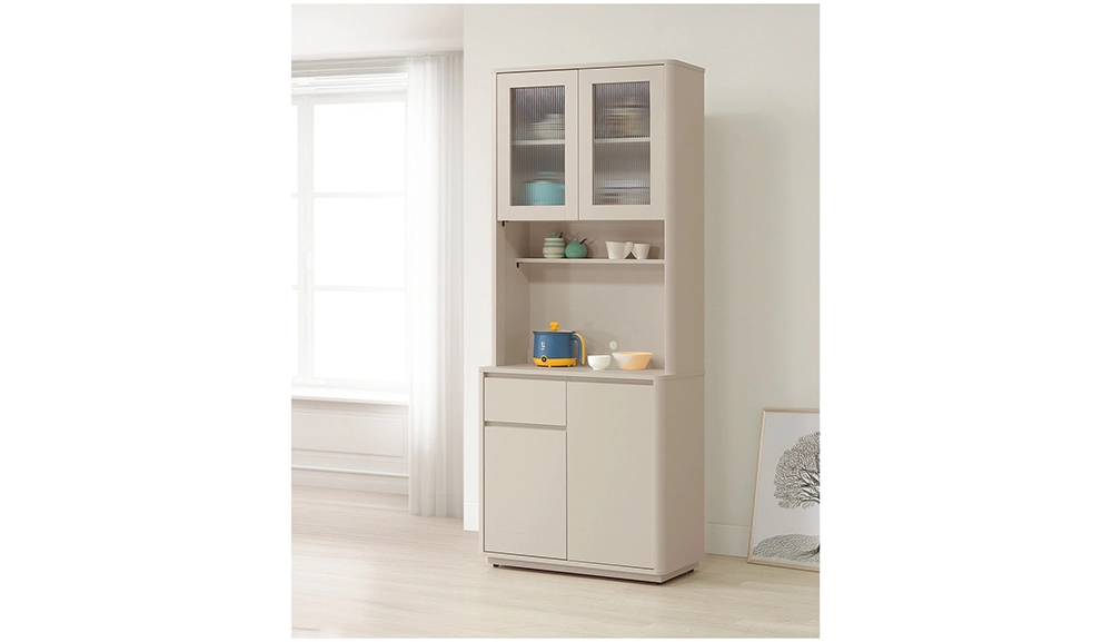 奶油風岩板餐櫃