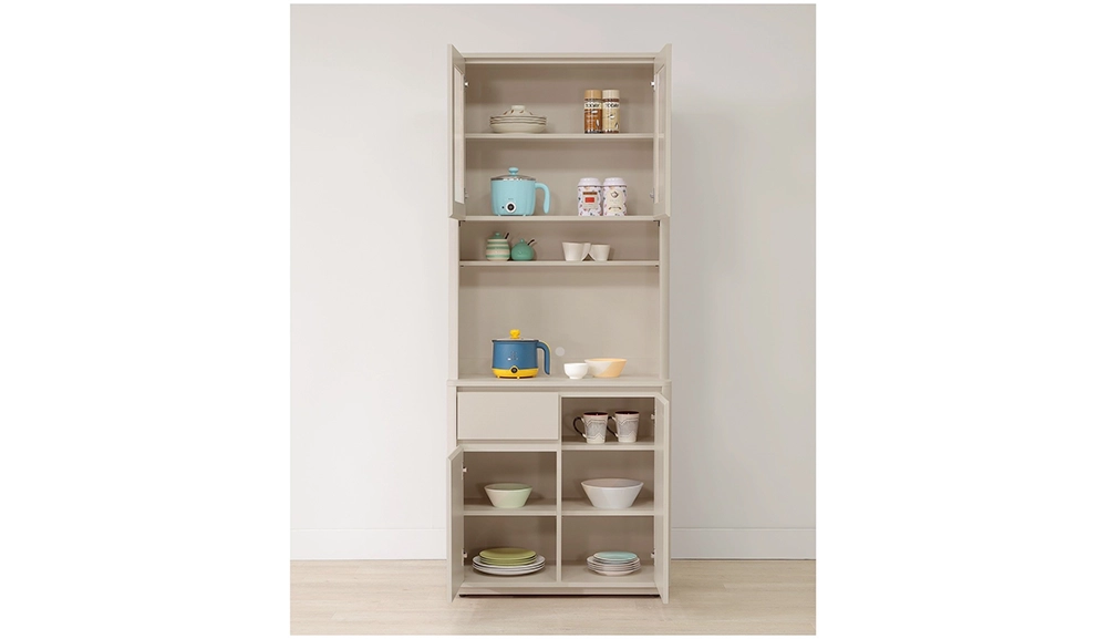 奶油風岩板餐櫃