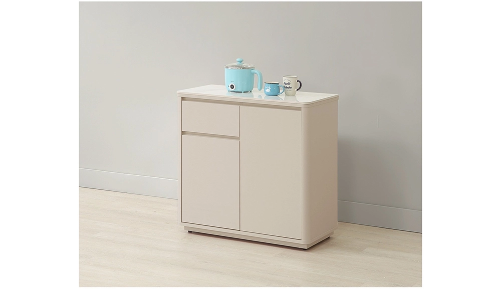 奶油風岩板餐櫃