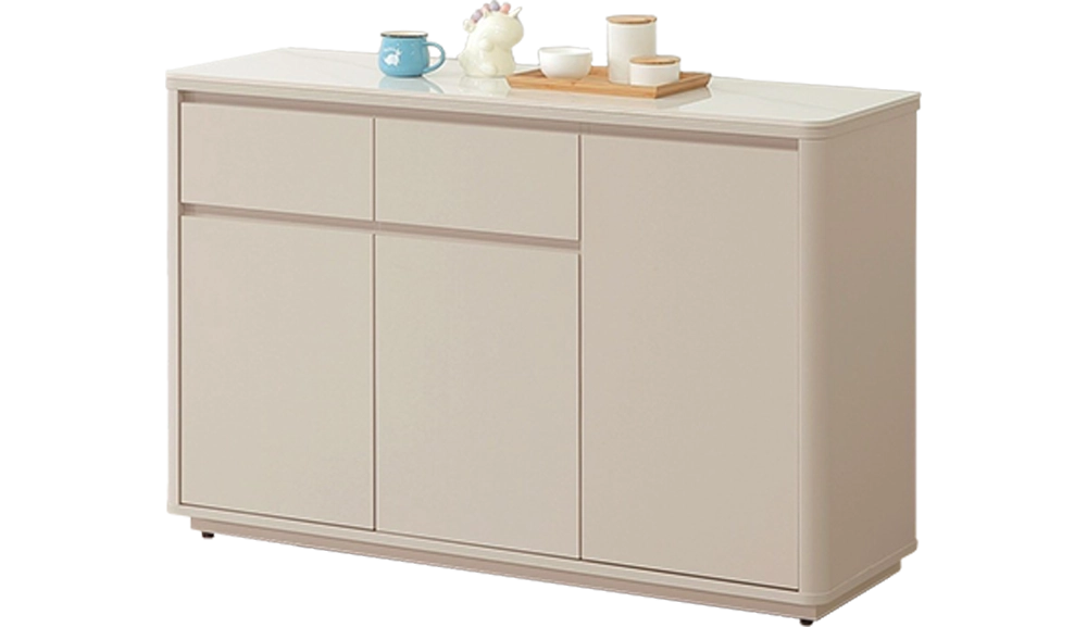 奶油風岩板餐櫃