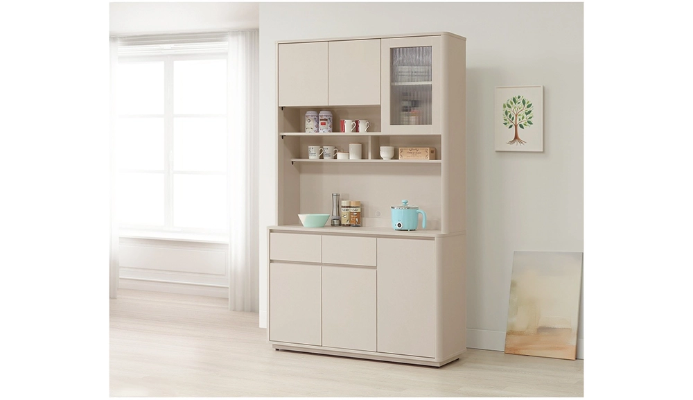 奶油風岩板餐櫃