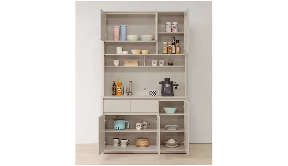 奶油風岩板餐櫃