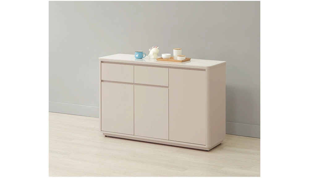 奶油風岩板餐櫃