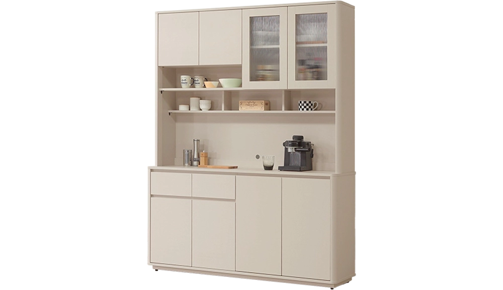 奶油風岩板餐櫃