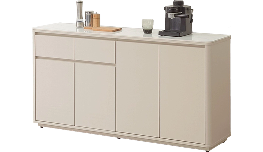 奶油風岩板餐櫃