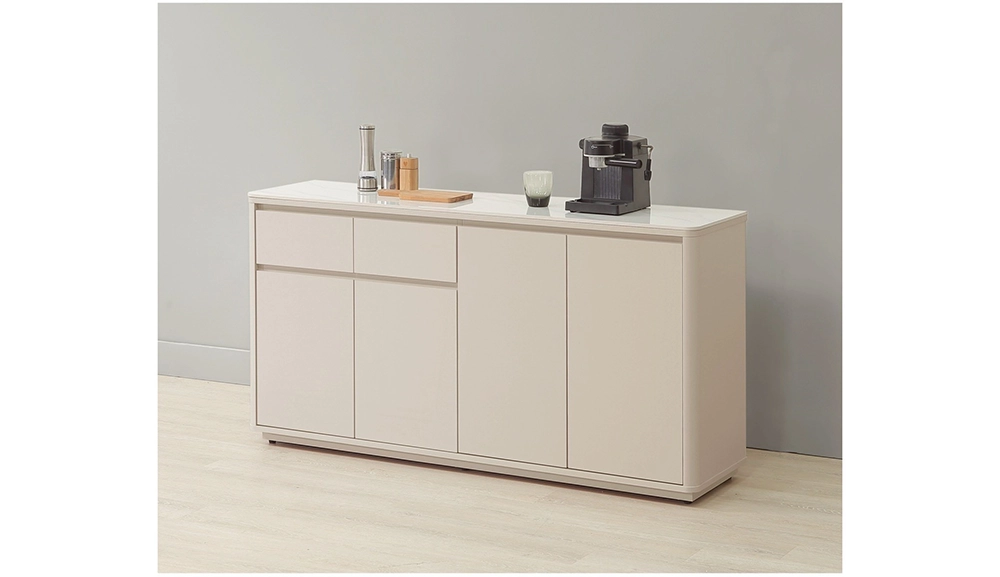 奶油風岩板餐櫃