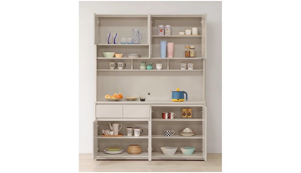 奶油風岩板餐櫃