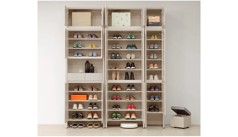 奶油風2.6尺四門玄關鞋櫃