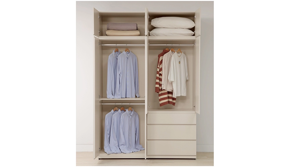 奶油風2.6尺三抽衣櫃