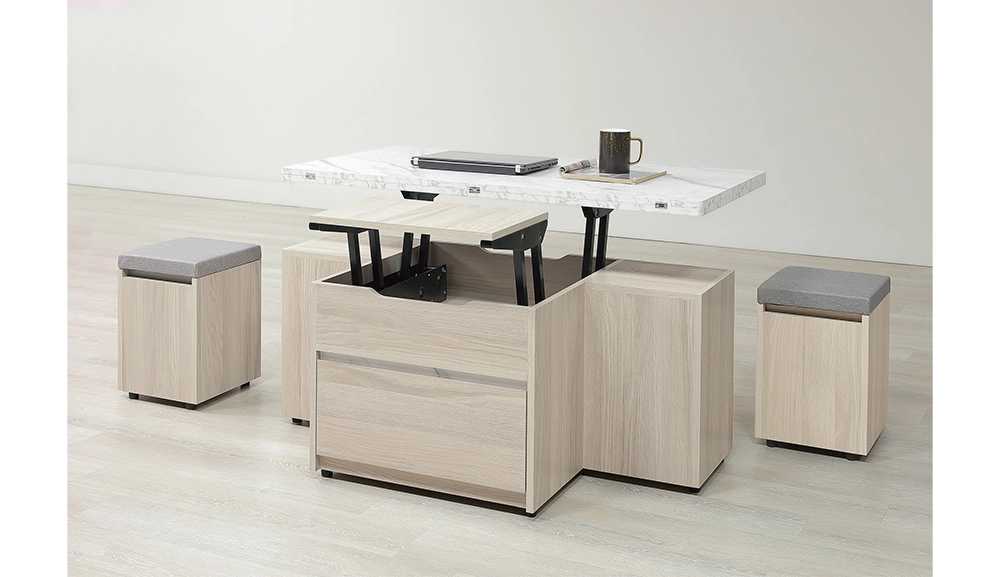 華格納4尺仿石面升降茶几