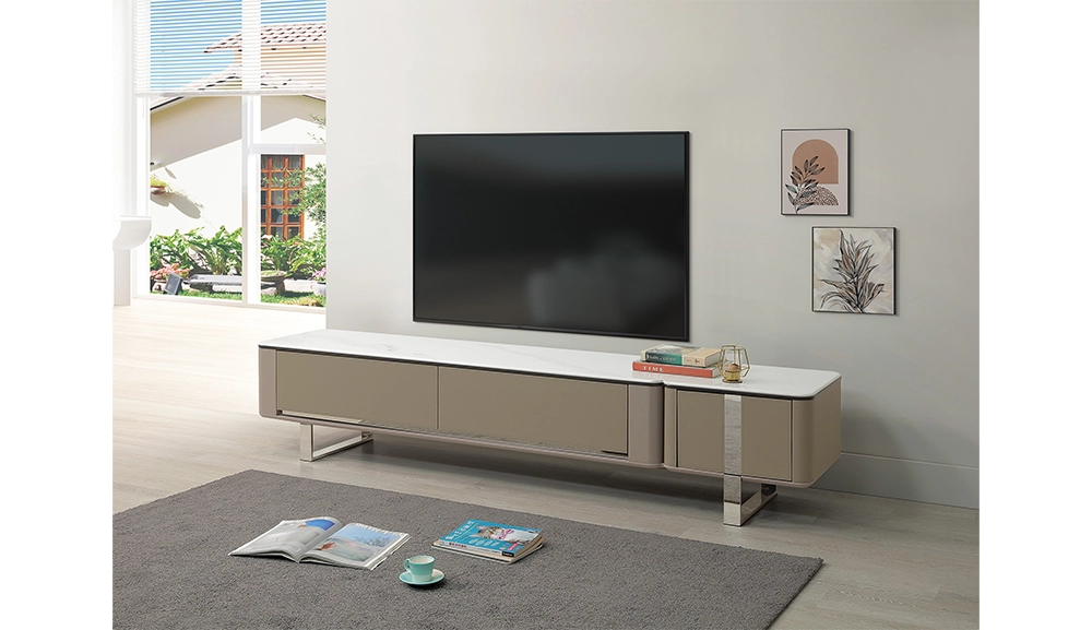 安德爾6.6尺馬鞍皮石面長櫃