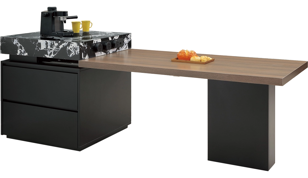 斯旺6.1尺岩板伸縮島台桌