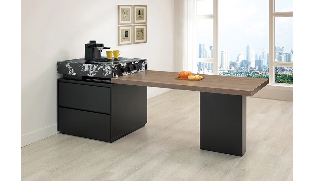 斯旺6.1尺岩板伸縮島台桌