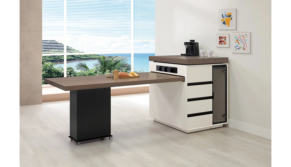 蓋諾7尺岩板伸縮島台桌