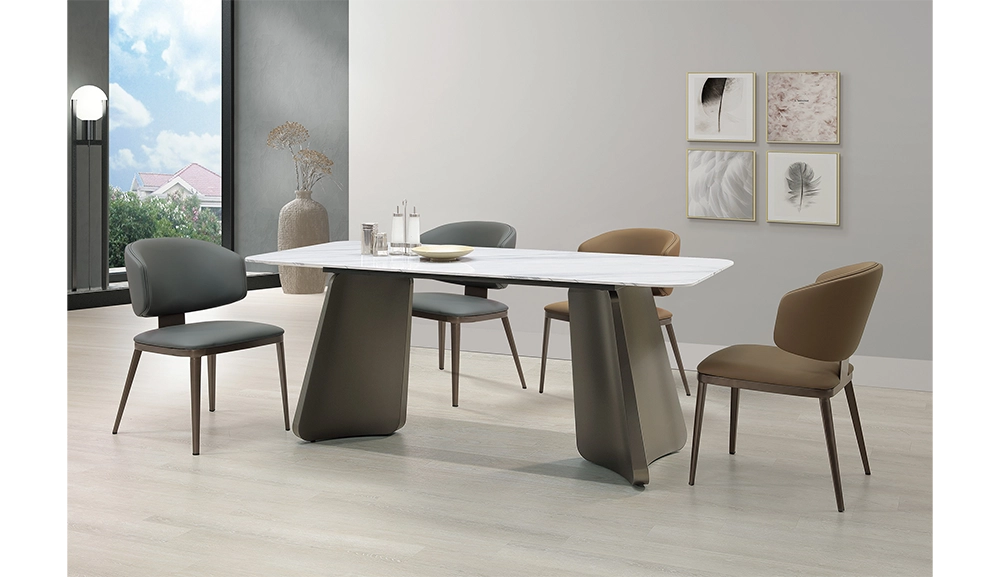 魯道夫6尺比利白通體岩板餐桌