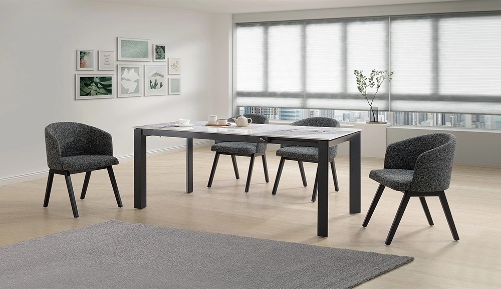 艾爾斯6尺岩板伸縮餐桌