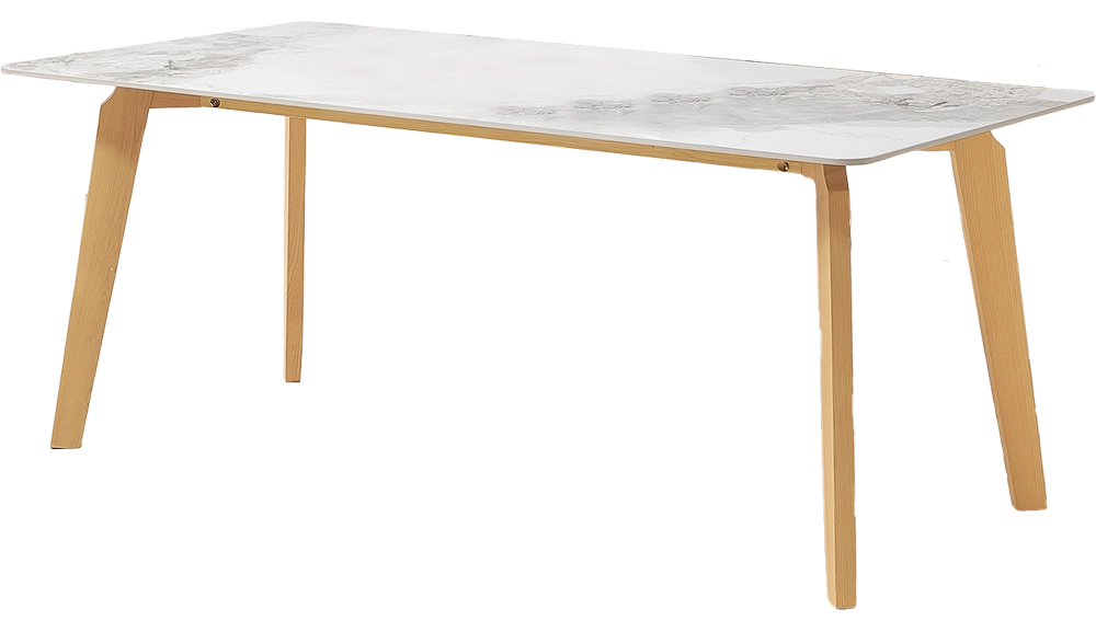 萊瑞原木岩板餐桌