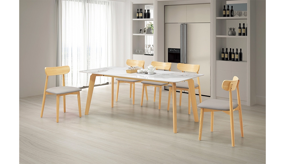 萊瑞原木岩板餐桌