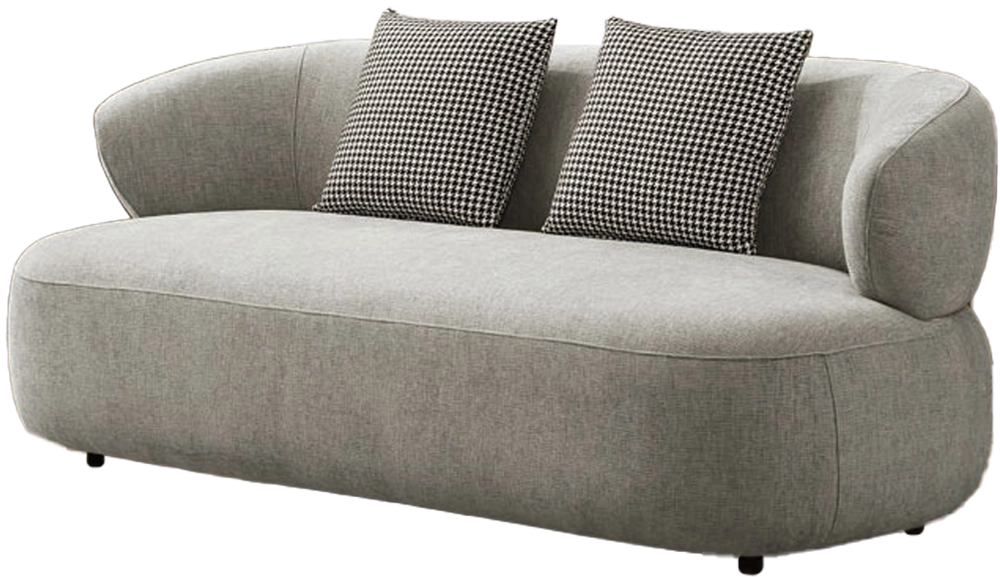 月亮灰色布花瓣沙發