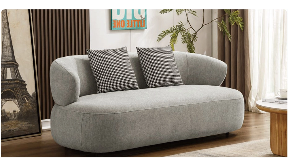 月亮灰色布花瓣沙發