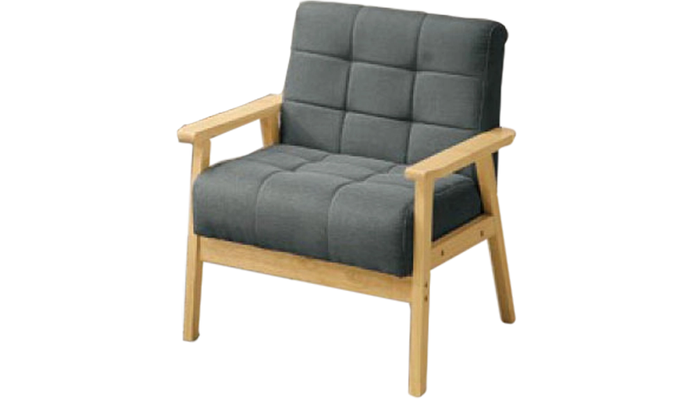 藤野深灰布沙發椅