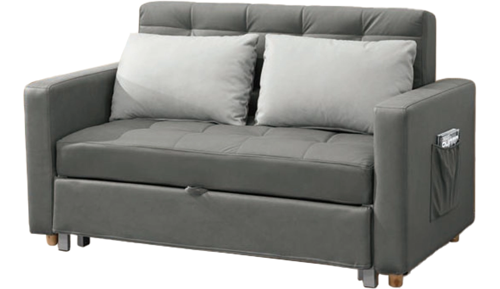 比利灰色布面沙發床