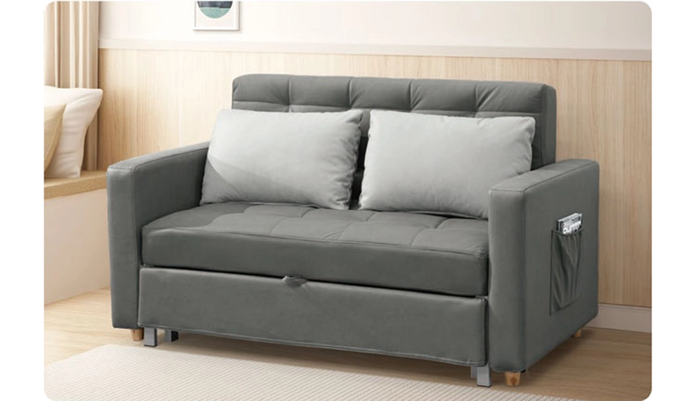 比利灰色布面沙發床
