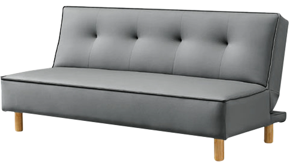 逗點淺咖色皮沙發床