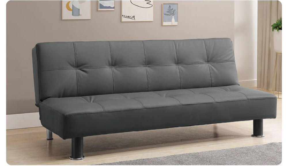葉卡灰色皮沙發床