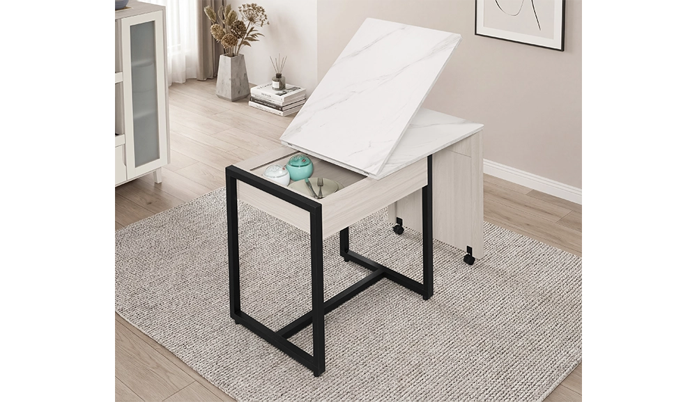 娜迪亞2.7尺仿石面伸縮功能桌